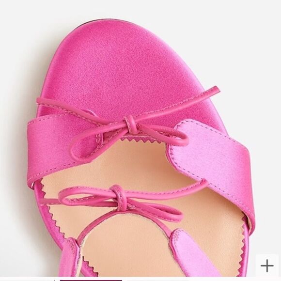 J Crew Collection Rylie Lace Up Heels in Italian Satin NIB - Picture 3 of 13